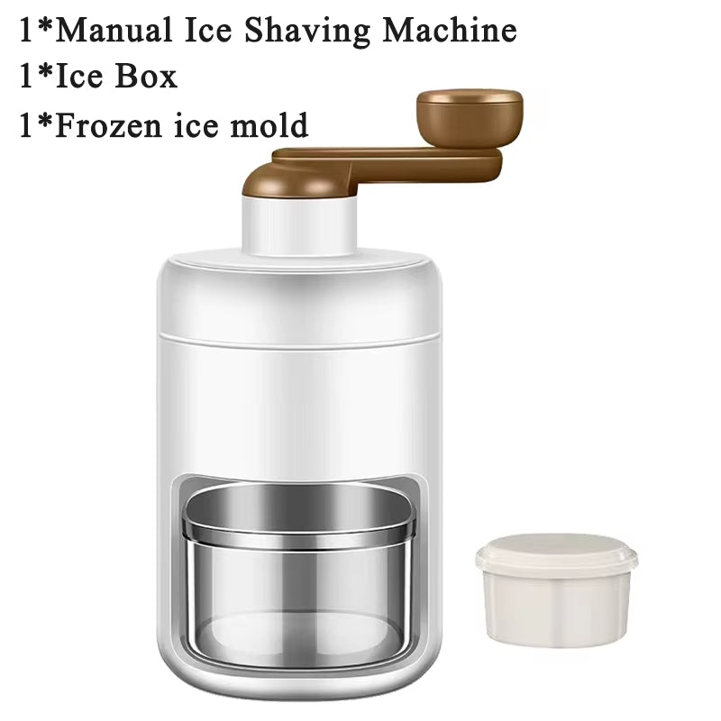 Ice Shaver Household Small Ice Crusher Manual Shaved Ice Milkshake Machine Portable Hand-Cranked Smoothie Machine Kitchen Tools