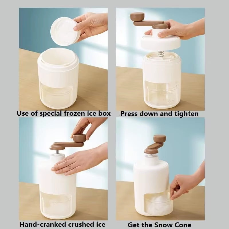 Ice Shaver Household Small Ice Crusher Manual Shaved Ice Milkshake Machine Portable Hand-Cranked Smoothie Machine Kitchen Tools