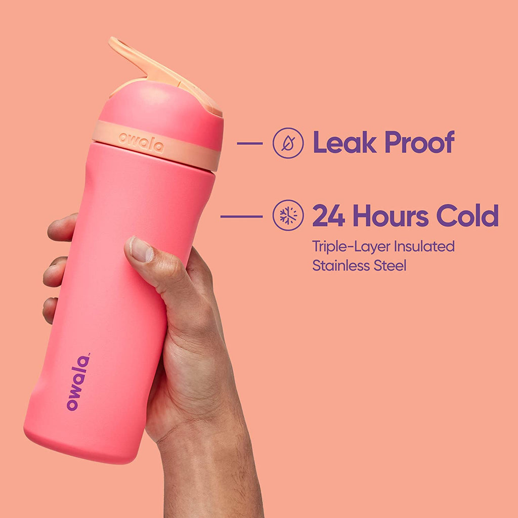 Flip Insulated Stainless Steel Water Bottle with Straw for Sports and Travel, Bpa-Free, 32-Ounce, Hint of Grape