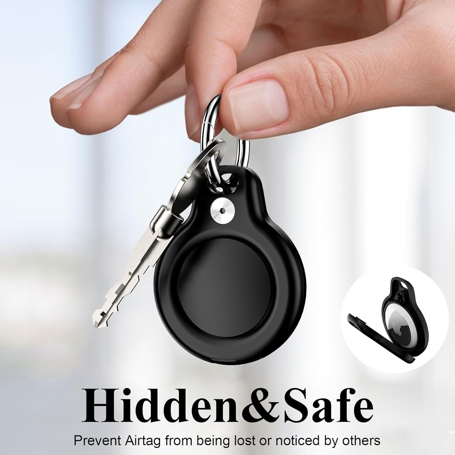 4 Pack Waterproof Keychain Holder Compatible with Airtag, Lock Design Holder Compatible with Apple Air Tags, Anti-Theft Anti-Lost Case for Airtag