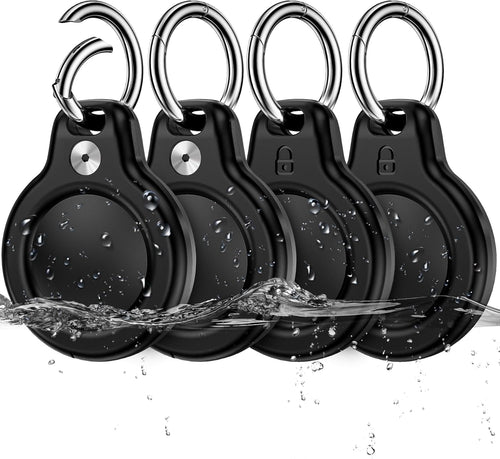 4 Pack Waterproof Keychain Holder Compatible with Airtag, Lock Design Holder Compatible with Apple Air Tags, Anti-Theft Anti-Lost Case for Airtag