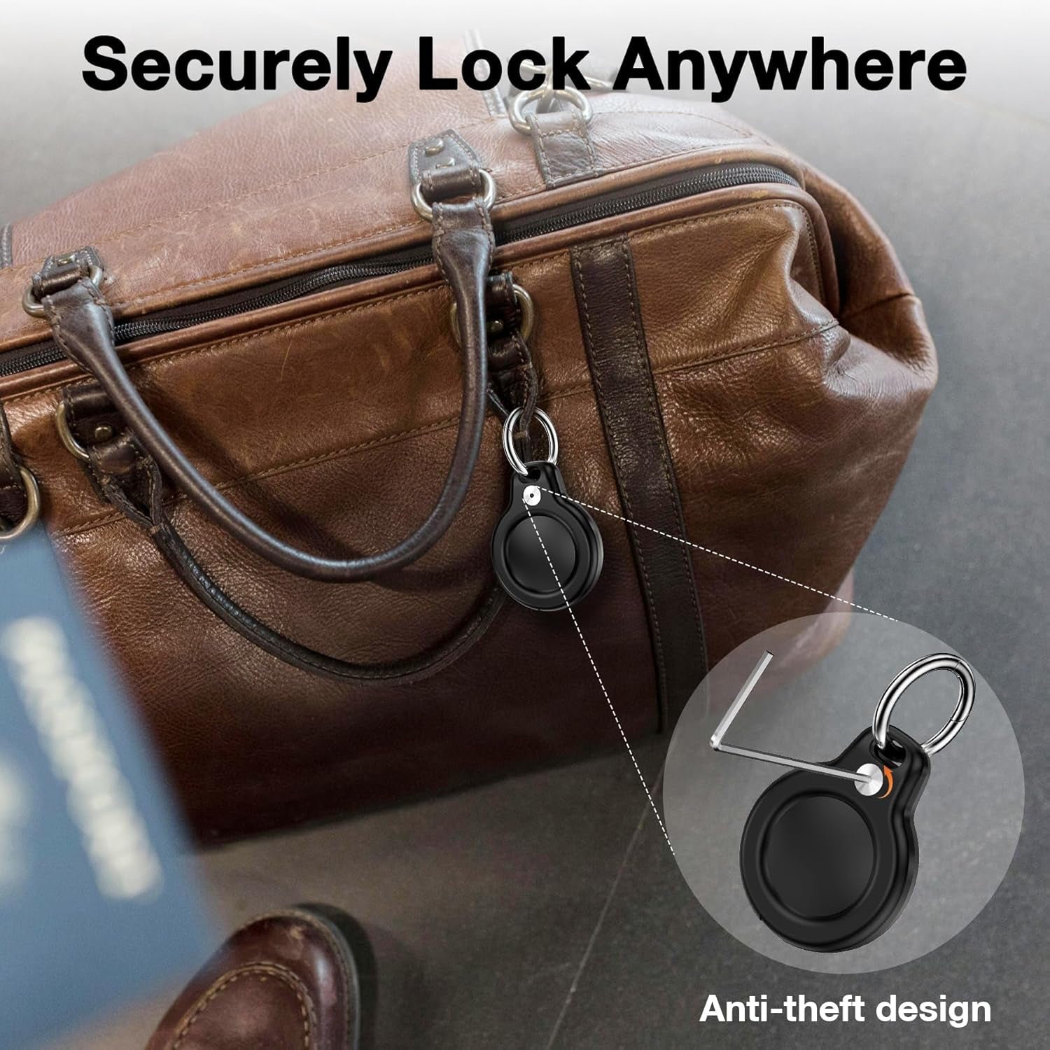 4 Pack Waterproof Keychain Holder Compatible with Airtag, Lock Design Holder Compatible with Apple Air Tags, Anti-Theft Anti-Lost Case for Airtag